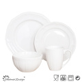 Venta al por mayor blanca de la cena de la porcelana 16PCS